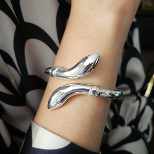 Two headed snake bracelet in sterling silver 925 image 2