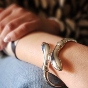 Two headed snake bracelet in sterling silver 925 image 3