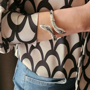 Two headed snake bracelet in sterling silver 925 image 6