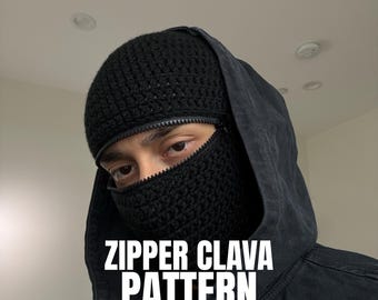 CROCHET ZIPPER MASK pattern