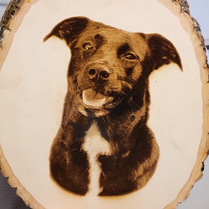 Wooden Engraved Pet Photograph, Personalized Engraved Photo, Custom Engraved Photograph, Wooden Engraved Photo