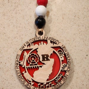 Custom Wood College Ornament