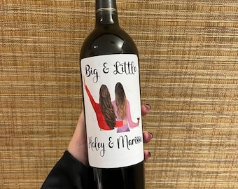 Big Little Wine Label | Big Little Reveal | Sorority gift | Alpha Phi Theta Kappa Gamma Beta Sigma | Customized Graduation Gift | Alcohol