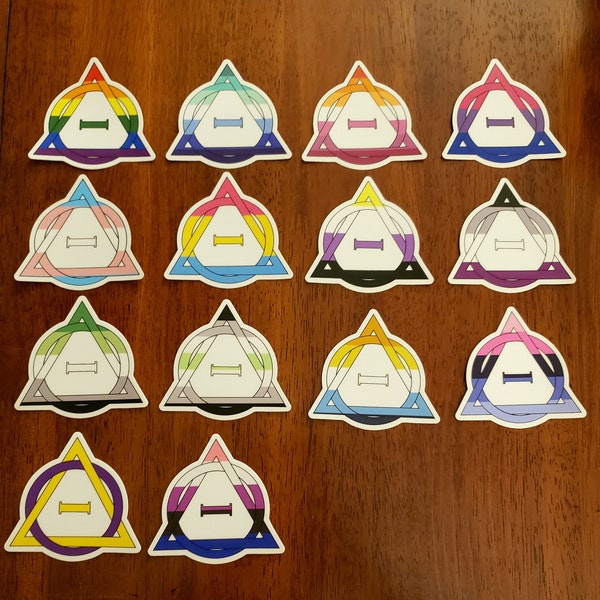 Therian Theta Delta Symbol Pride/LGBTQ+ 3'x3' Stickers