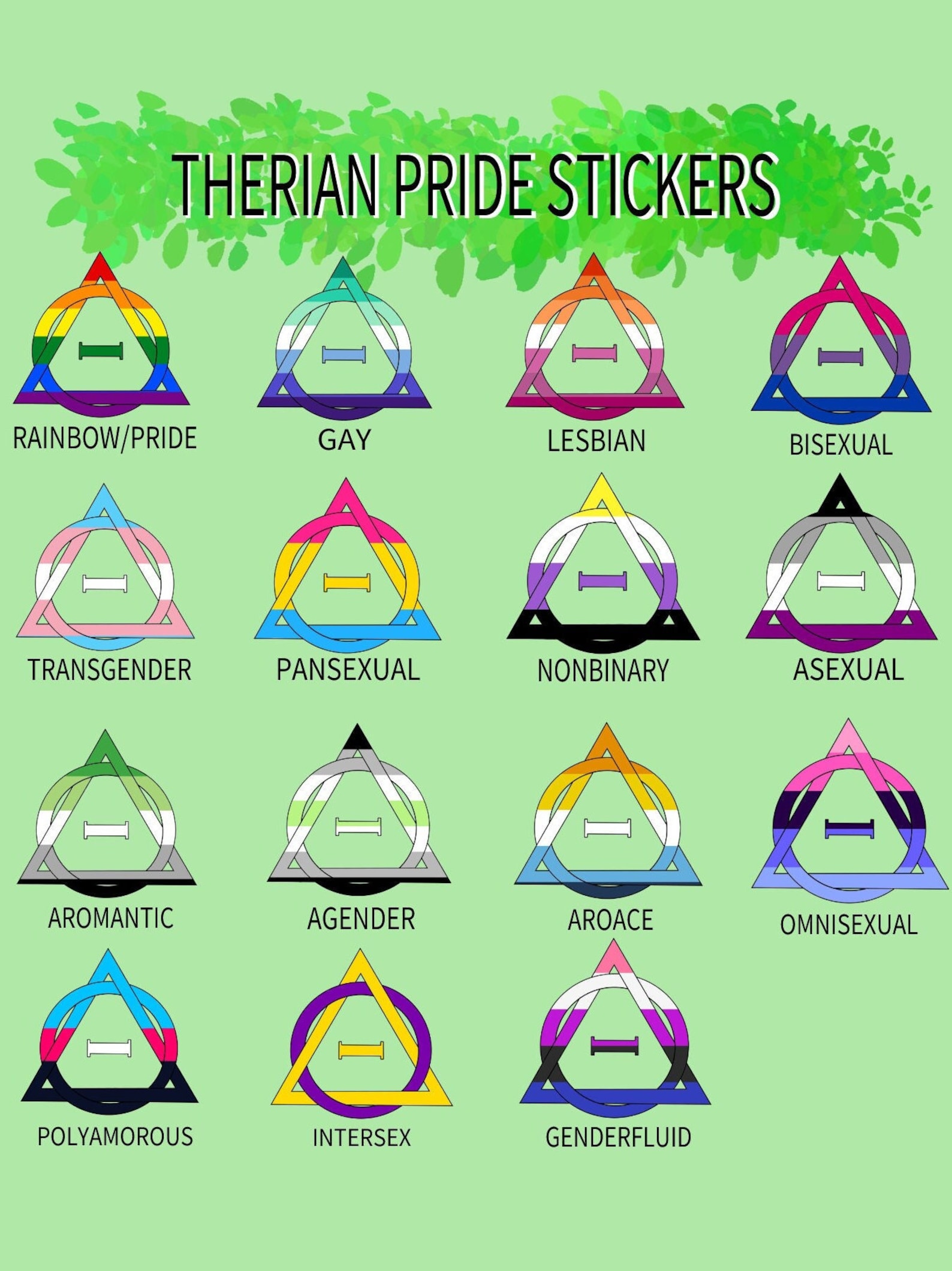 Therian Theta Delta Symbol Pride/lgbtq 3'x3' Stickers - Etsy
