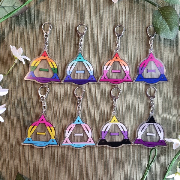 Therian Theta Delta Symbol Pride/LGBTQ+ Double-sided Keychain