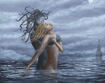 Medusa, Lesbian art, Signed print by Jessica Schuster, Near to you