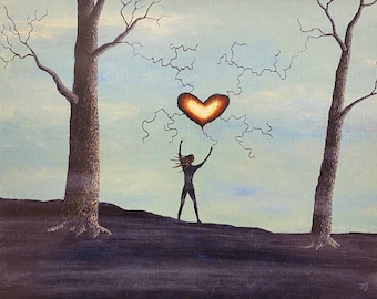 Her Heart, Feminist art, Signed print, by Jessica Schuster