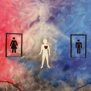 Transgender Nonbinary Pride, Look at my Heart - Signed art print, by Jessica Schuster