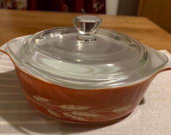 Autumn Harvest Wheat Pyrex Casserole Baking Dish With Lid 471 B