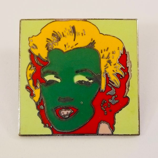 Vintage, Acme Studio Pin, Andy Warhol, Marilyn Monroe, MCM Pin. Marked  "Collection High Museum of Art, Acme Studios".  Enamel 1990's.