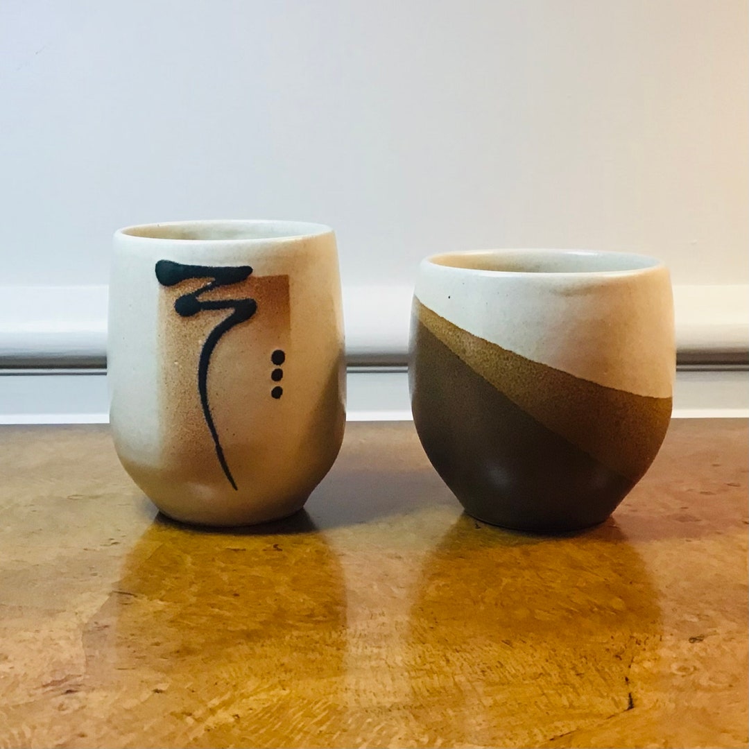 Vintage what Cheer Pottery Saki Cups. Abstract Etsy