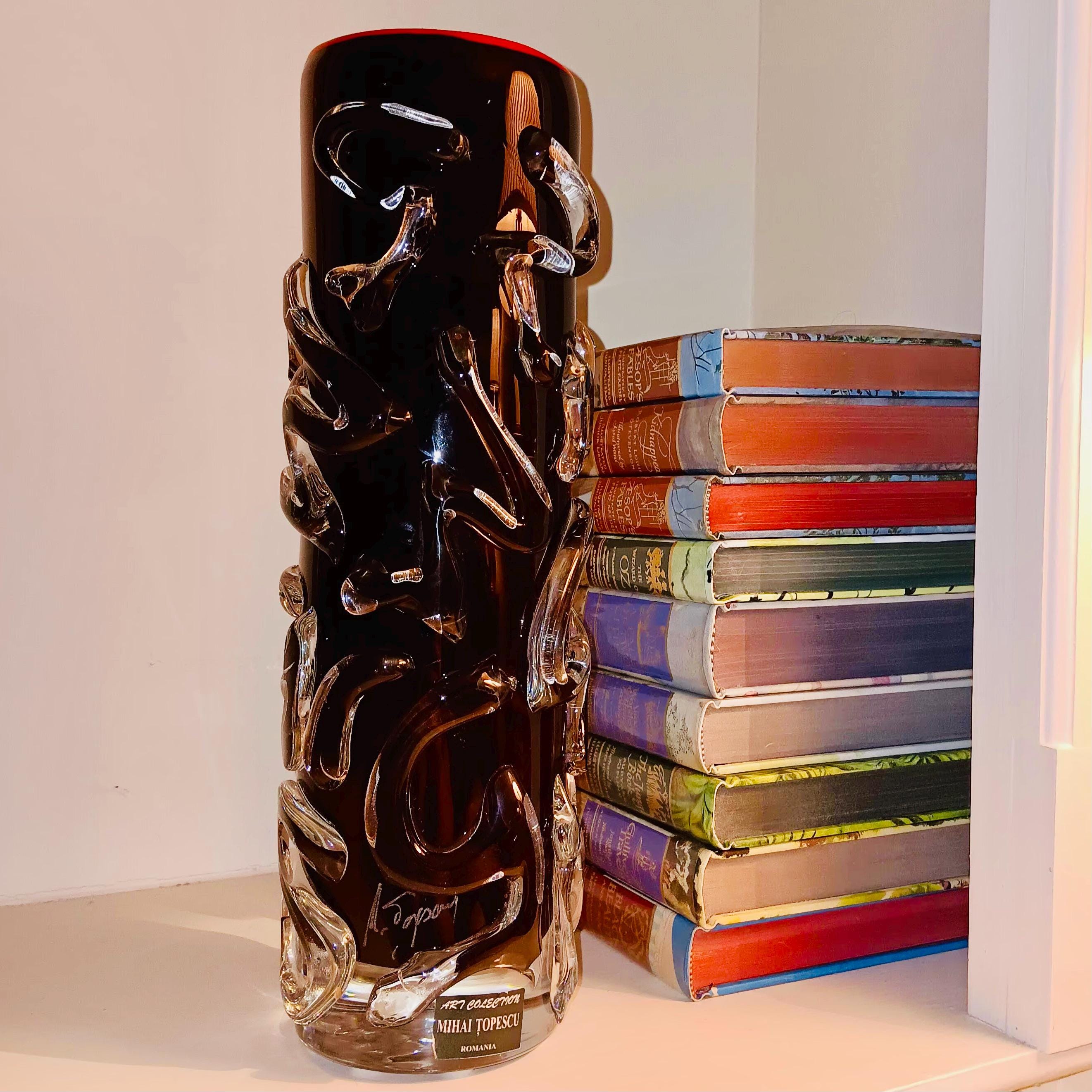 Mihai Topescu Glass Vase - Etsy