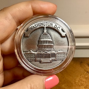 Vintage, Washington D.C. Souvenir Coin Token Pewter 1990&#39;s. Washington D.C. Medallion.