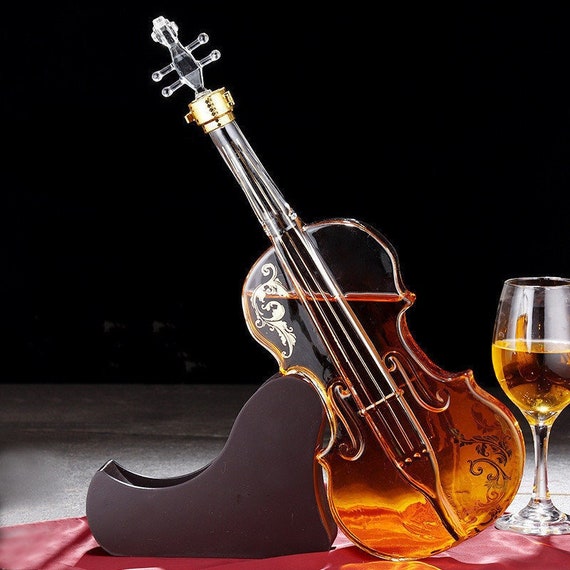 Violin Shape Glass Wine Bottle Customization Creative Art and Etsy