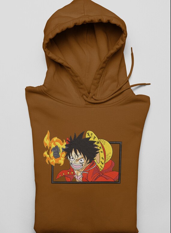 brown anime hoodie