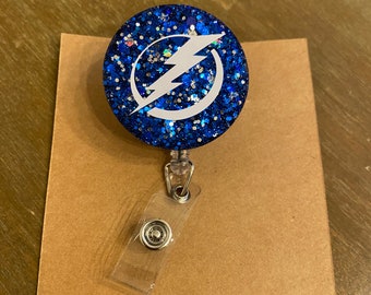 Hockey Badge Holder, Tampa Badge Reel, Retractable ID Badge, Nurse Badge Reel, Nurse Gift, Alligator Clip, Hockey
