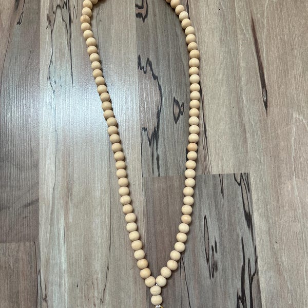 Wood Beaded Lanyard, Teacher Lanyard, Nurse Lanyard, ID badge holder