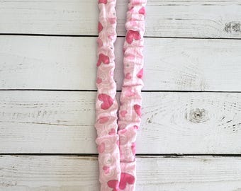 Cordón para el pelo con forma de corazón rosa, porta credencial de San Valentín