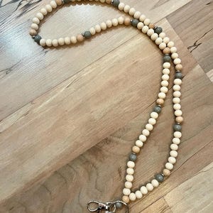 Lanyard, Beaded Lanyard, Teacher Lanyard, Teacher Gift, Personalized Gifts, Wooden Bead Lanyard