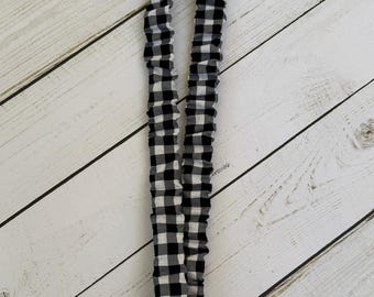 Cordón para credenciales con estampado de cuadros vichy, cordón blanco y negro, cordón para profesor, portatarjetas, cordón a cuadros
