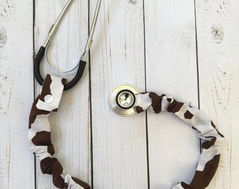 Funda para estetoscopio, funda para estetoscopio con estampado de vaca, funda para estetoscopio tipo coletero