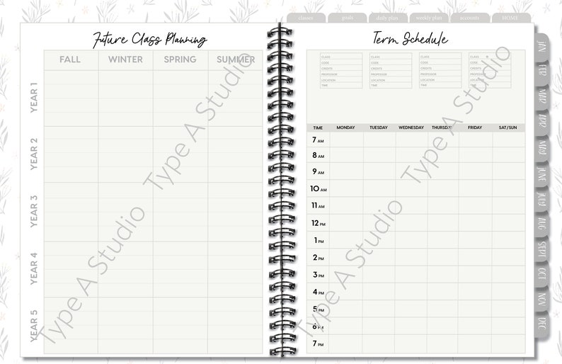 Minimal 2023 College iPad Planner Goodnotes iPad Academic University Planner Digital College