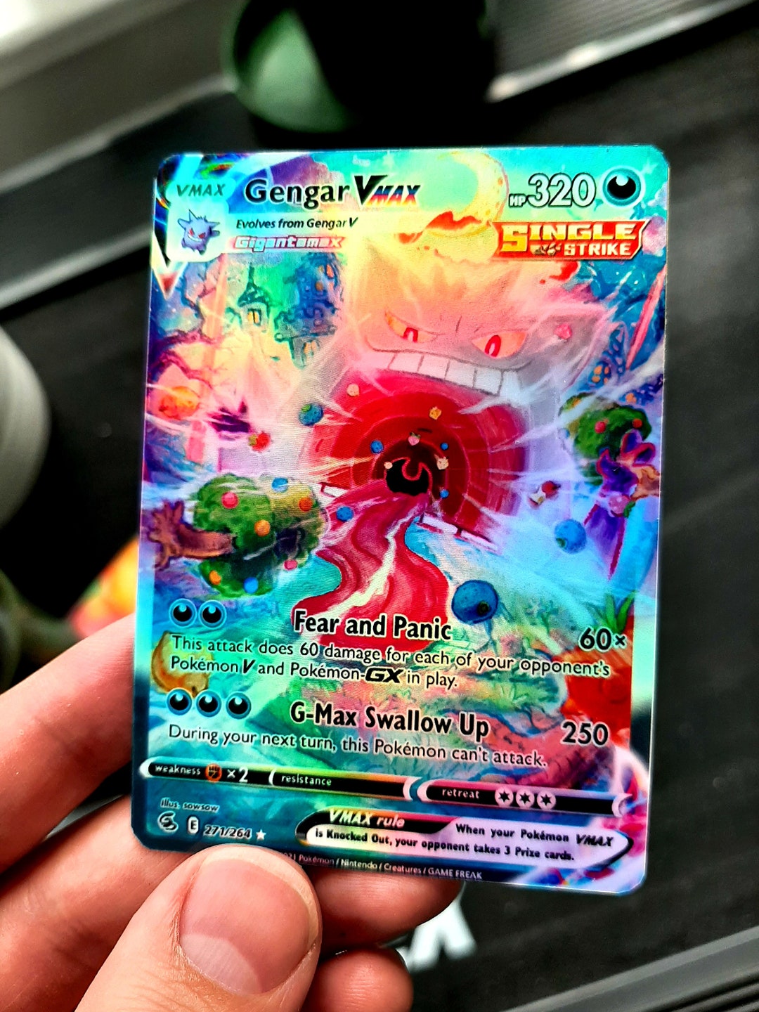 ポケモン - Gengar Vmax Gengar VMAX 271/264 - Fusion Strike Holofoil - Game Nerdz