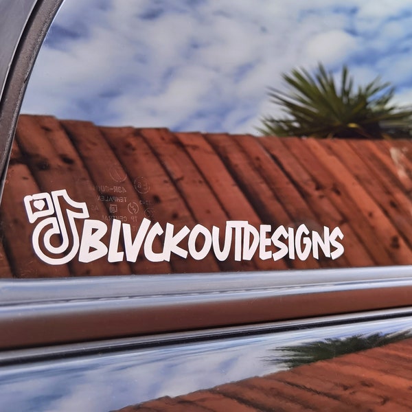 2x Custom TikTok Username Social media Tag - Vinyl Sticker Decal for Car Bumper, Window, Glass - choise of Fonts/Colors