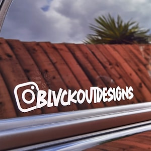 2x Nome utente INSTAGRAM personalizzato Tag social media - Adesivo in vinile per paraurti auto, finestrini, vetri - scelta di caratteri/colori
