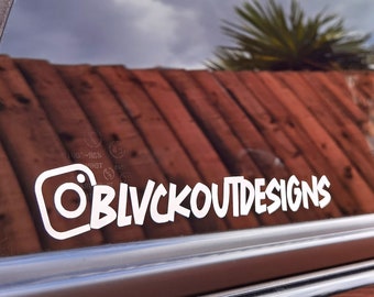 2x Custom INSTAGRAM Name / Social media Tag / Username Sign - Vinyl Sticker Decal for Car Bumper, Window, Glass - choice of Fonts / Colors