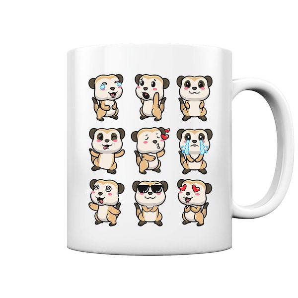 Erdmännchen Emoticon Emotionen Geschenk - Tasse glossy