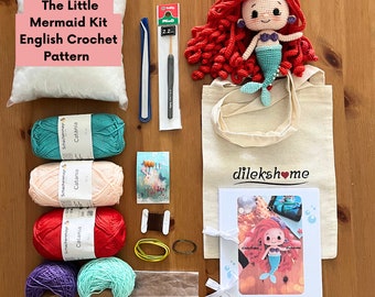 Kit au crochet - Patron anglais Amigurumi La Petite Sirène