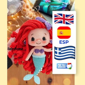Padrão de crochê Sereia Amigurumi em PDF (inglês)