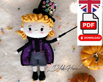 Crochet pattern Tahin Wizard amigurumi PDF English