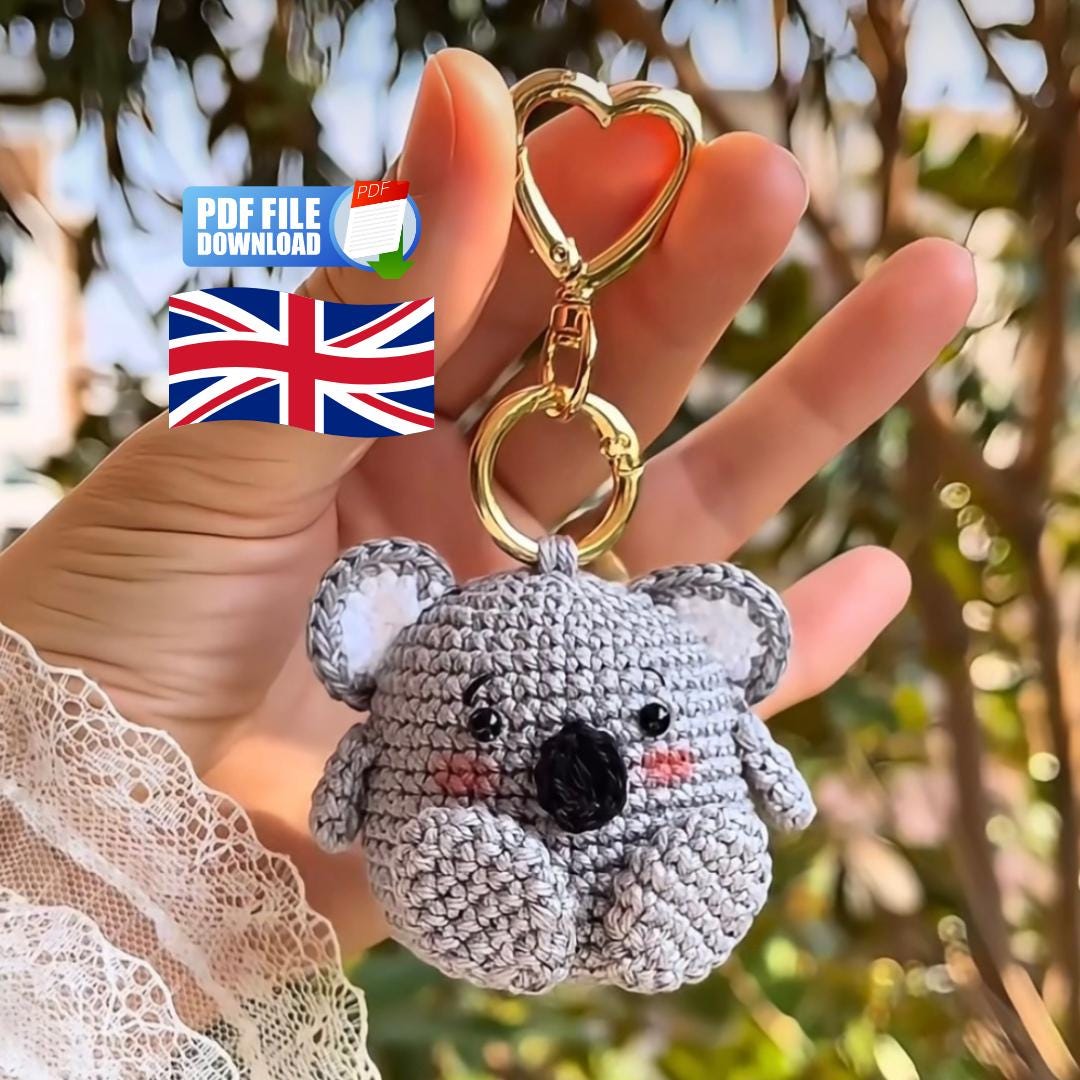40 Koala Crochet Patterns for Amigurumi, Hats, Loveys, and Nursery Decor 9 Mini Koala Amigurumi Crochet Pattern Keychain