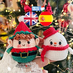 Amigurumi Elf and Snowman Patterns | Patrones Duende y Muñeco de Nieve