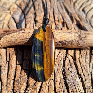 Flashy Blue Tiger Eye Necklace, Leather Cord Necklace, Blue Tiger Eye Cord Necklace, Handmade Necklace, Custom Lengths ,Minimalist,