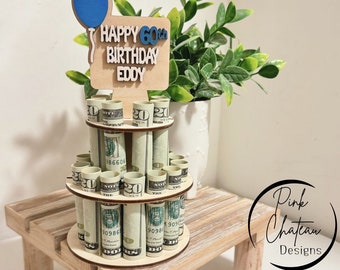 Faux Cake Free Standing Money Holder | Card | birthday 1/8” (.125) SVG Laser File | Engraved Cut File | Glowforge & Lightroom Tested