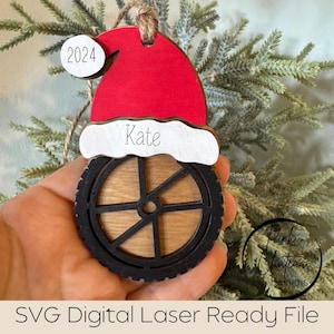 Décoration sur le thème du sport | Fichier SVG découpé au laser | Glowforge Lightburn Xtool testé | Pneu de roue de vélo BMX avec chapeau de fête