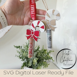 Zuckerstange Geldrolle Halter | SVG Laser-Datei | Gravierte Schnittdatei | Glowforge & Lightroom Getestet | Das perfekte Geschenk