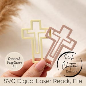 Bokmärke för korsbok eller papperssida, SVG-laserskuren fil | Glowforge & Lightburn Silhouette Xtool-testad | Akryl eller trä