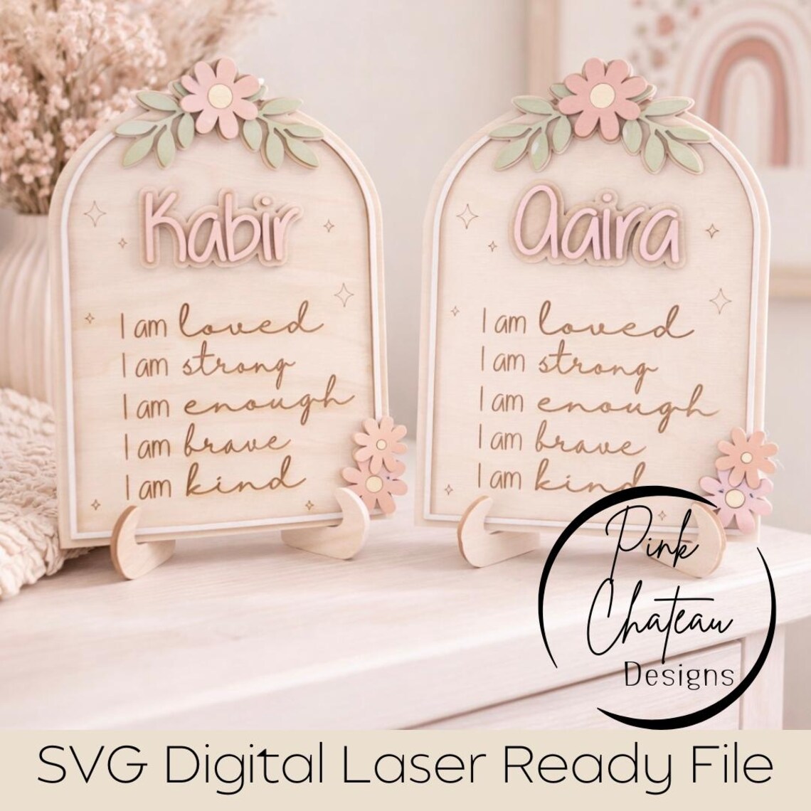 Floral Affirmation Sign for Kids SVG Laser Cut File | Glowforge ...