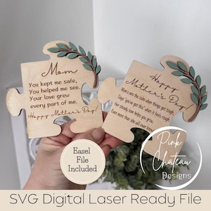 Bundle Mors dag pusselbit dikt SVG lasergraverad skuren fil | | Glowforge & Lightburn testad | Ändra storlek
