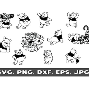 SVG Winnie The Pooh, Tigger, piglet, Cutfiles