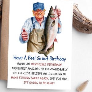 Carte d'anniversaire imprimable drôle de pêcheur d'atout, amateur de pêche, rendre la pêche grande encore, carte d'anniversaire lui, amour de pêche, grand anniversaire de bobine