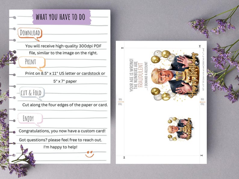 Funny Trump Recount Birthday Card: Political Humor (digital Download ...