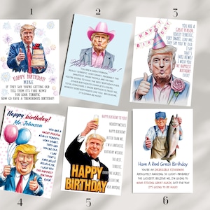 Carte d'anniversaire personnalisée Trump, nom personnalisé, joyeux anniversaire Trump, voeux d'anniversaire Trump, politique humoristique, cadeau pour lui, carte pour elle