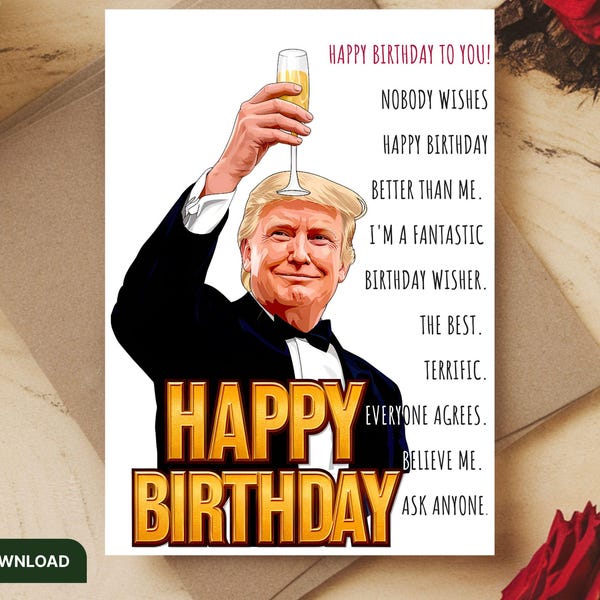 Trump Birthday Card - Etsy
