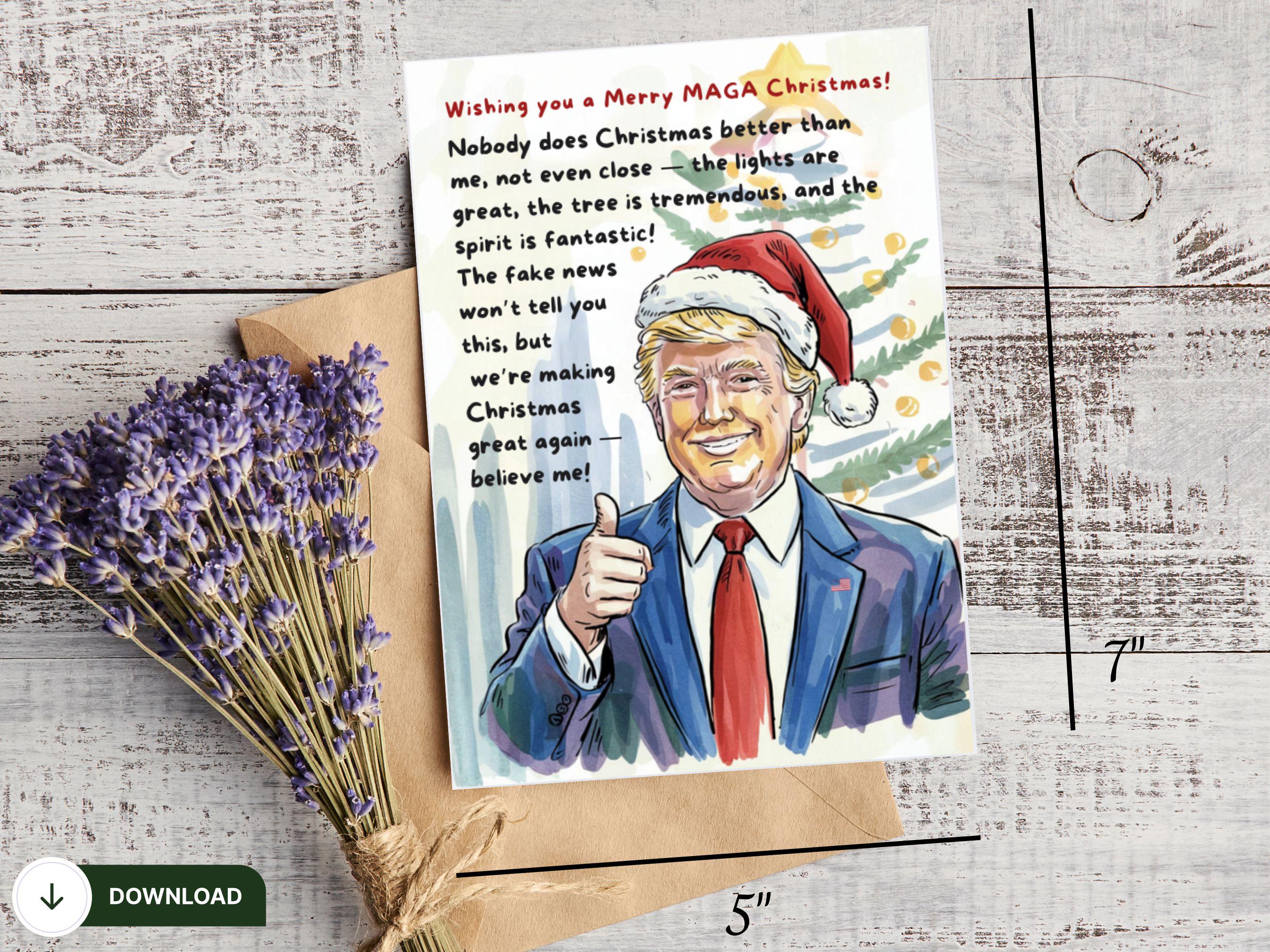 XXDJLP Funny Donald Trump Christmas Card, Merry Trump - View #13